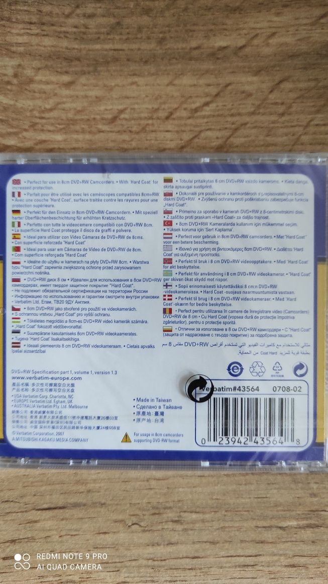 Диски Verbatim DVD+RW mini 1,4Gb slim 4x (3шт/уп)
