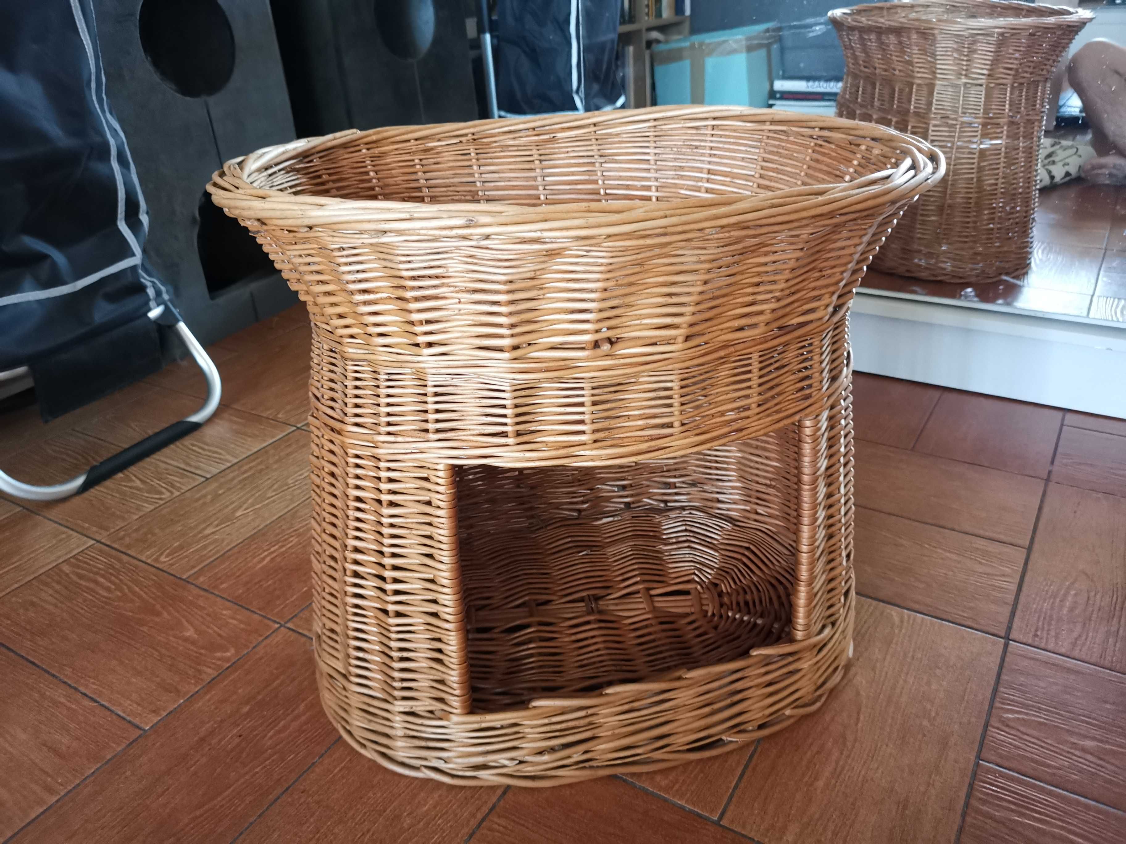 Budka wiklinowa domek piętrowy legowisko dla kota 54x38x45 cm STAN BDB