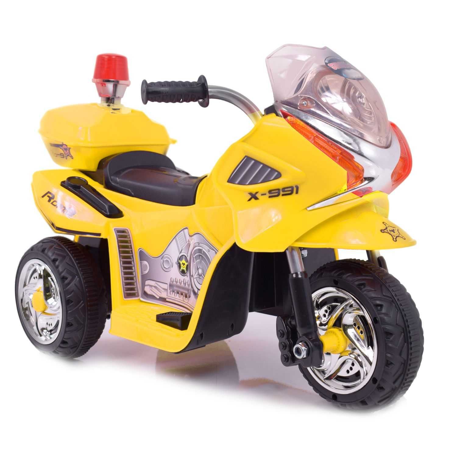 Motor MOTOREK POLICYJNY Z KOGUTEM na akumulator trójkołowy dla dzieci