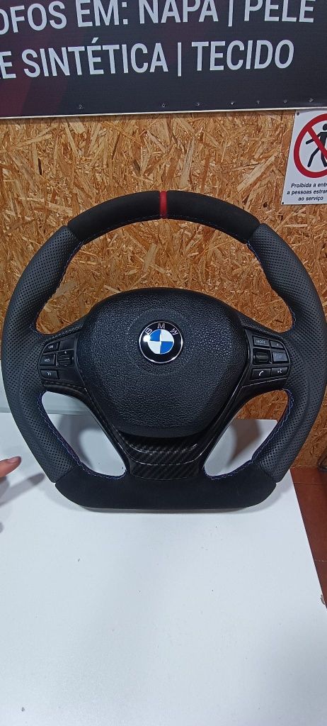 volante BMW F em alcântara  costuras pack M,