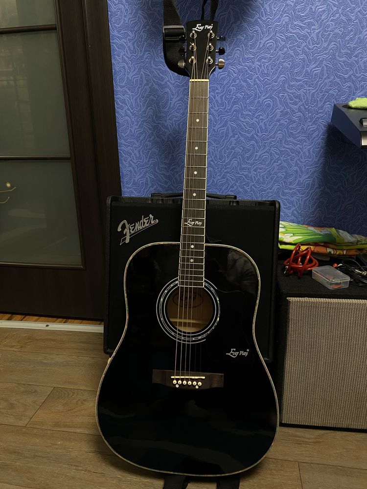 Акустическая гитара Ever play AP-400 BK Daddario EJ26 phosphor bronze