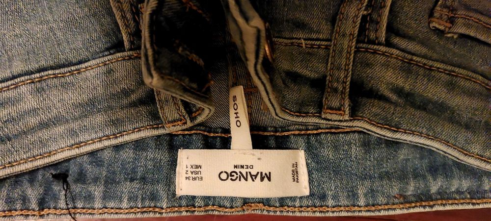 calça de ganga cintura subida mango