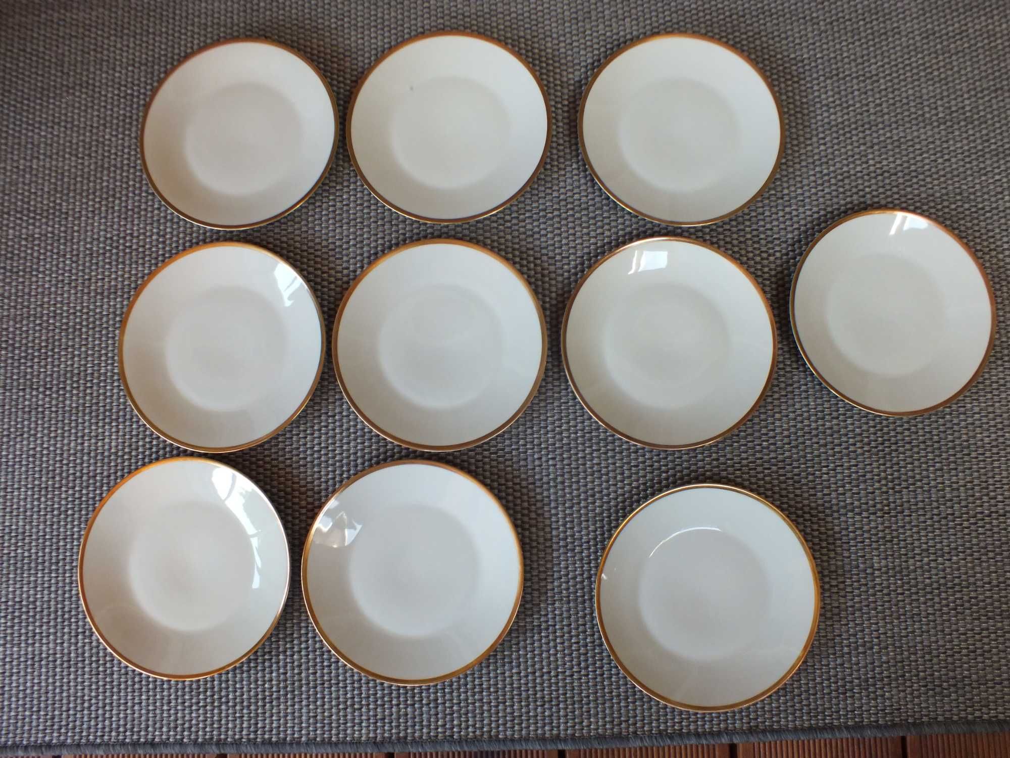 Talerze talerz Rosenthal  kremowe + złocenie 10 szt b060311