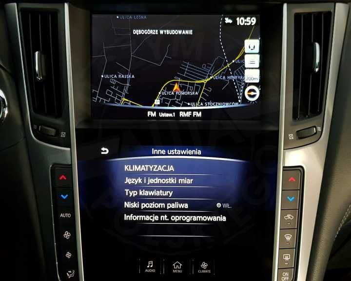 INFINITI QX50 Q50 Q60 polskie menu mapa nawigacja zmiana regionu z USA