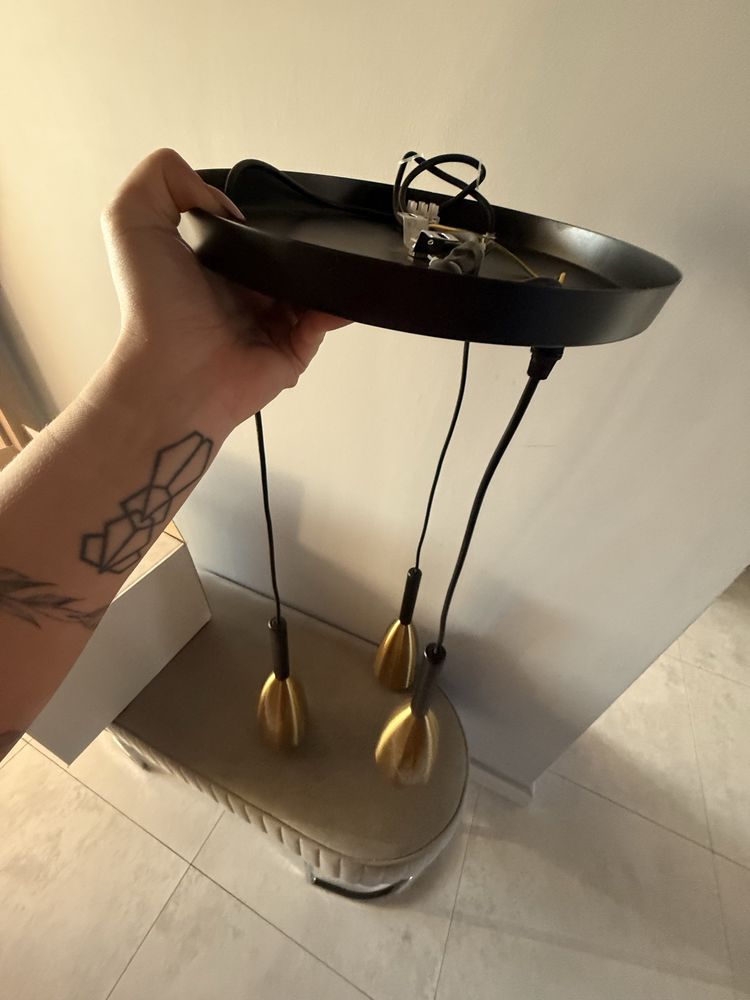 Nowa lampa sufitowa zlota zarowki gratis