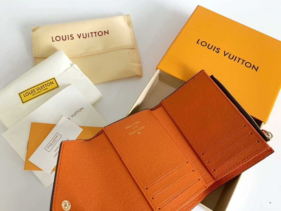 Nowe Louis Vuitton Victorine Mały portfel Pomarańczowy przycisk
