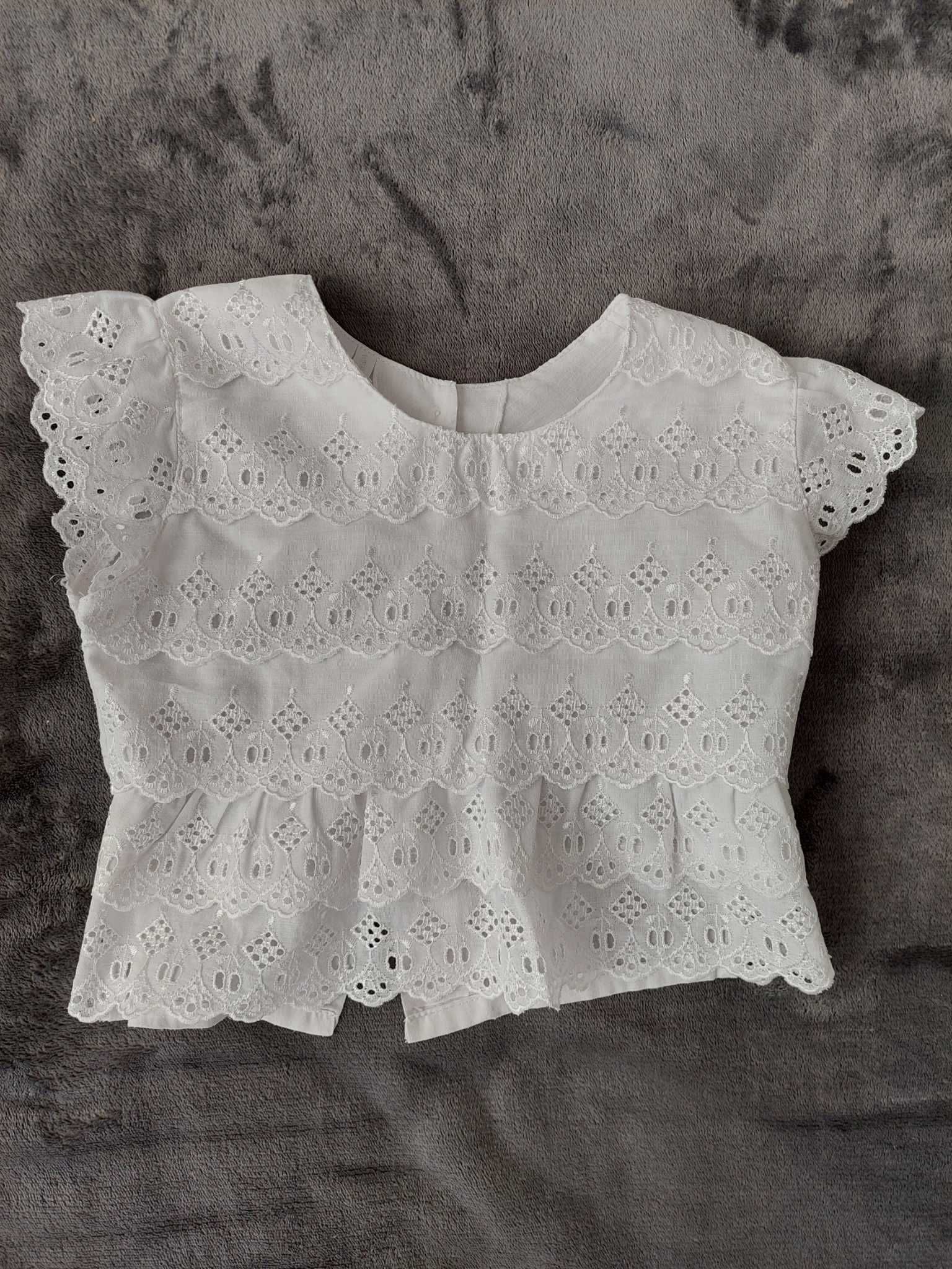 Biała koszula 92 elegancka, galowa na uroczystości bluzka t-shirt