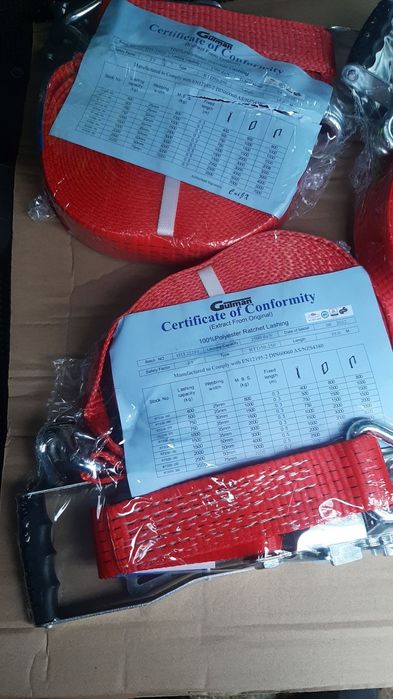 Ремінь стяжний з трещоткою усилений 10м