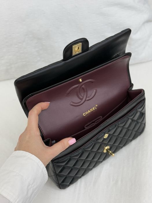 Сумка Chanel 2.55 шкіра | чорна | золота фурнітура