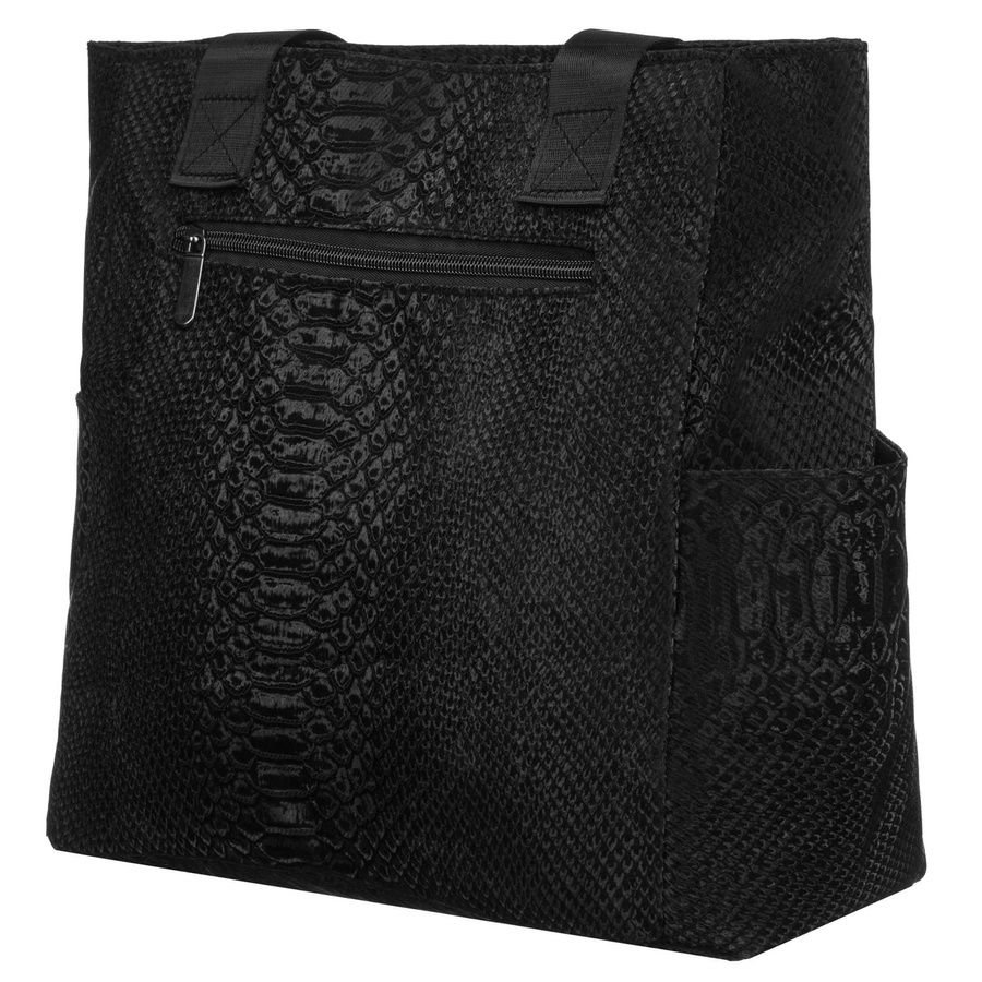 duży shopper damski z poliestru w czarnym kolorze - rovicky