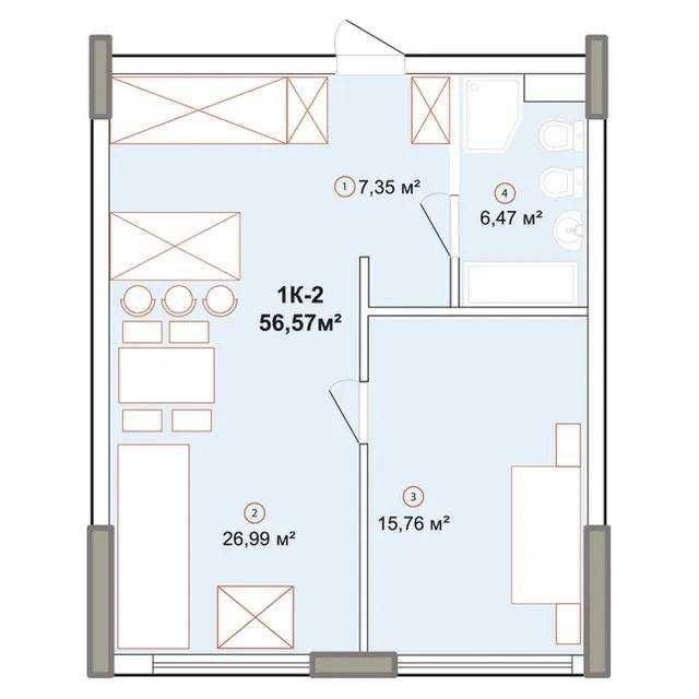 ЖК Edelweiss House ВИДОВА 1к 57м2 Звіринецька 70а, КЛЮЧІ НА РУКАХ