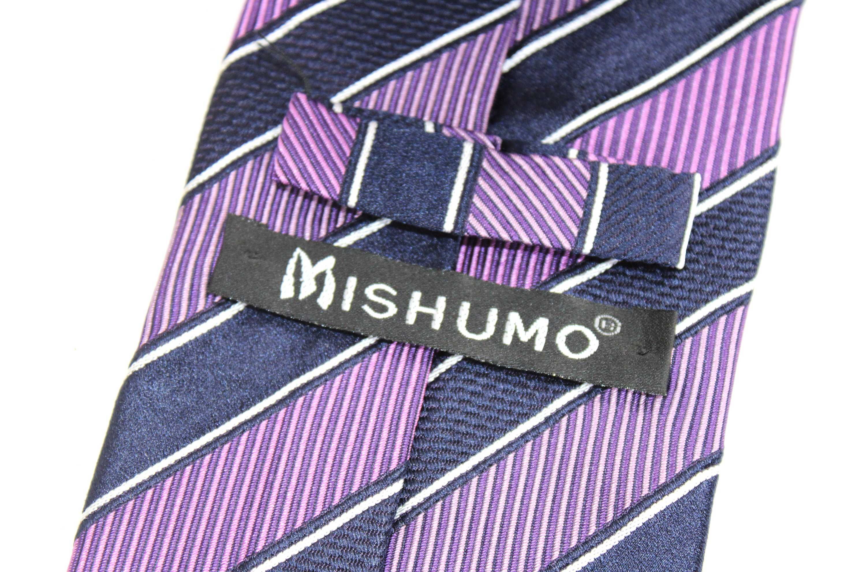 kk3 MISHUMO Stylowy Jedwabny Krawat Jedwab