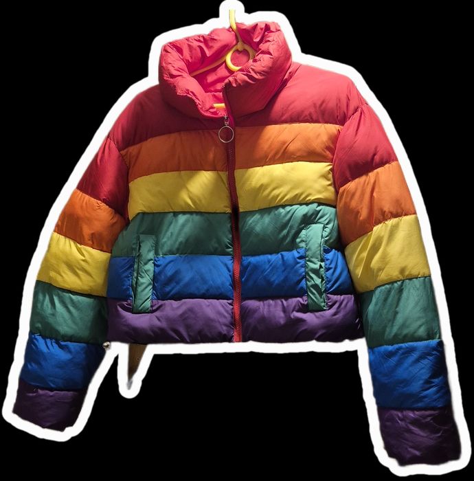 Puchowa kurtka rainbow puffer tęcza XS
