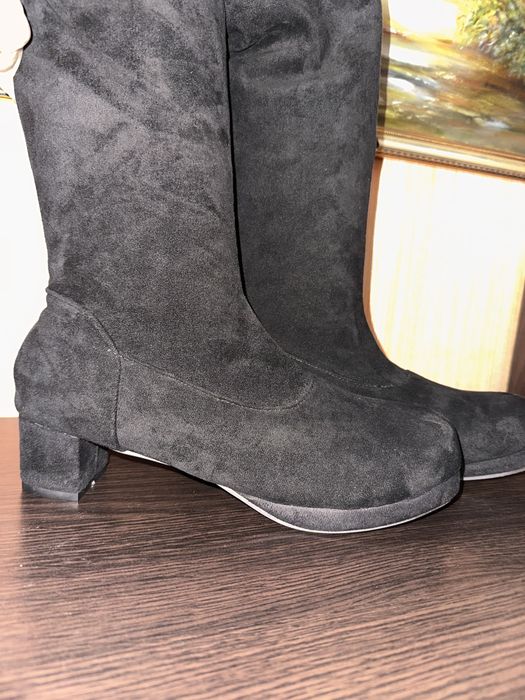 Нові 42-43 розмір ботфорди чорні стрейч шикарні