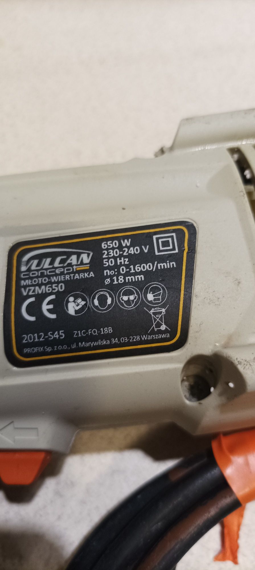Młotowiertarka Vulcan VZM650 wat