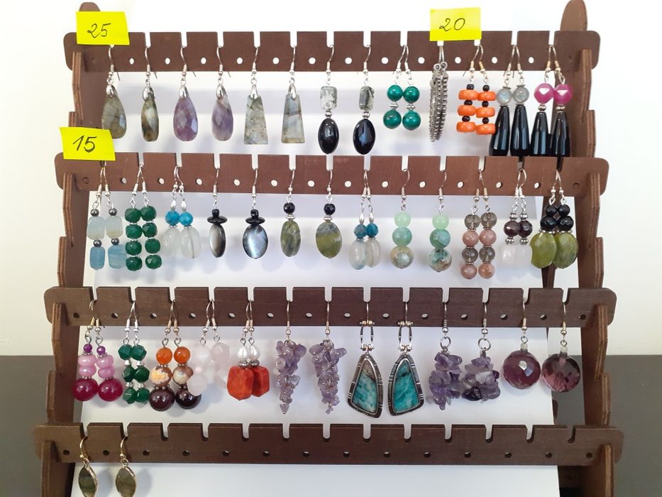 1 para kolczyków - kamień naturalny, koral, perła, masa perłowa, szkło