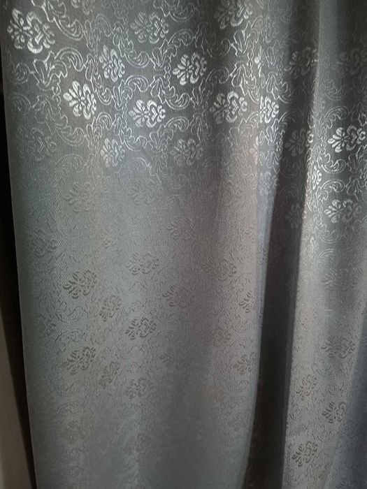 zasłony z metra ORNAMENT w szarości ,szer 280 cm grubsza,OKAZJA