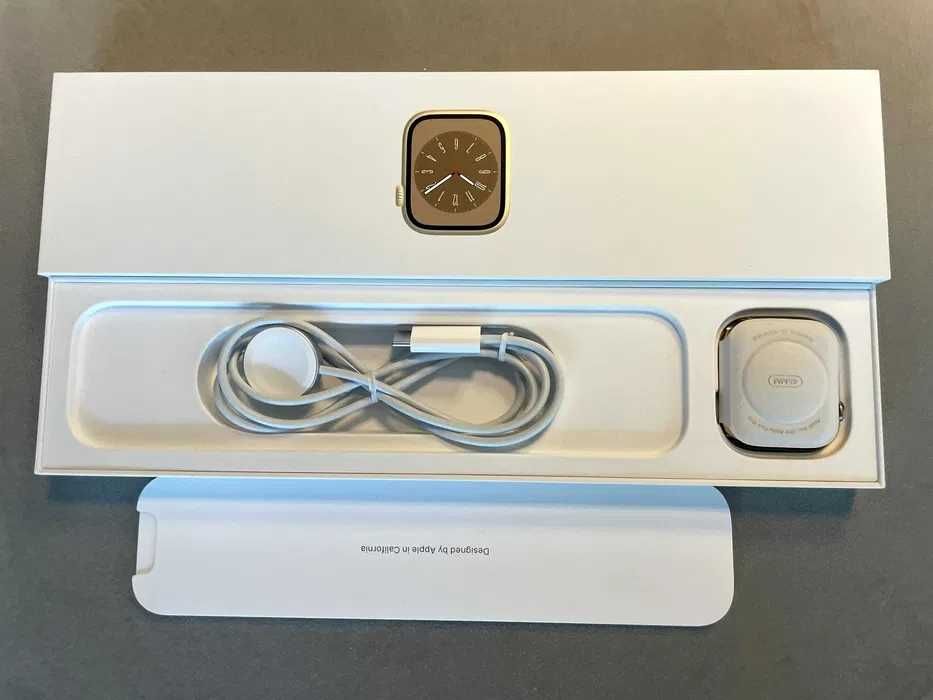 ZESTAW Nowy Apple Watch Series 8 45mm (GPS + Cellular) Gold GWARANCJA