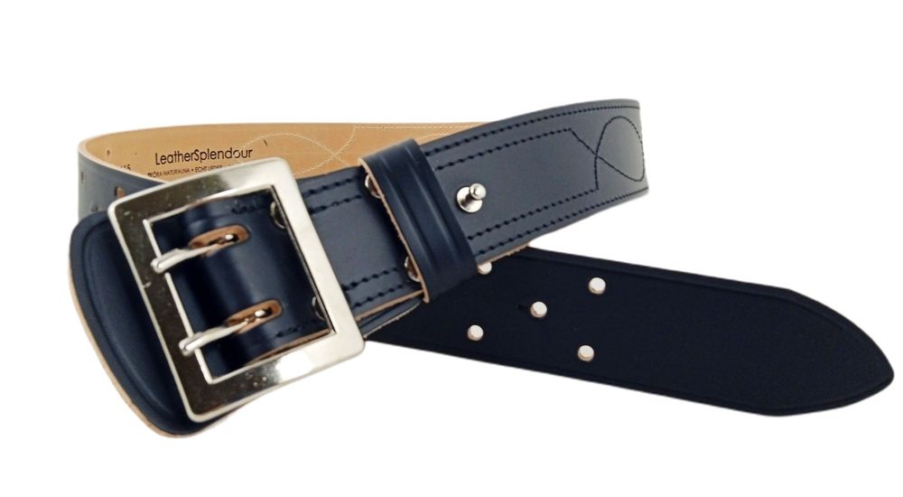 Pas Oficerski Krupon Czarny Skóra Naturalna Licowa OUTLET 135