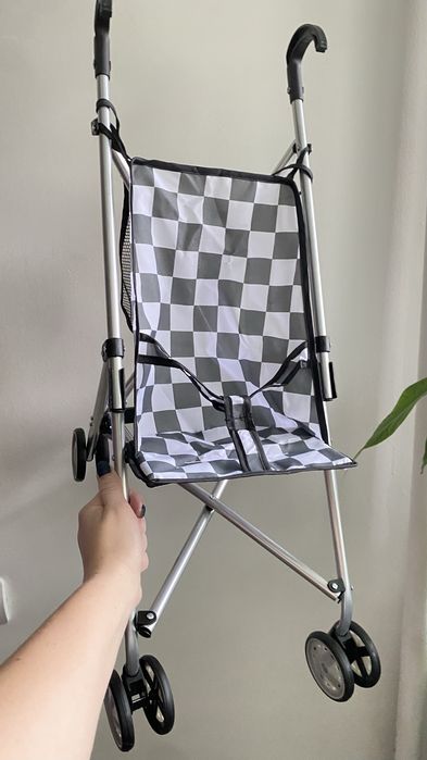 Візочок для ляльки з металевим каркасом, іграшкова коляска