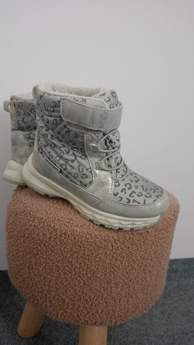 Kozaki botki zimowe panterka ocieplane dziewczynka 28