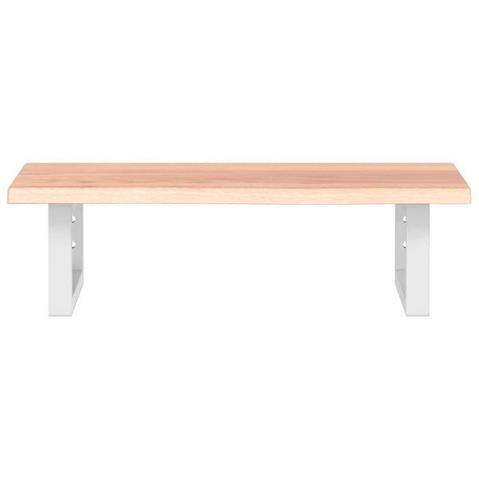 vidaXL Półka ścienna pod umywalkę, stal i lite drewno dębowe