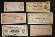 6 Notas de pesos Filipinas. WW2