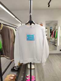 Світшот Acne Studios Metallic Face Oversized Cotton Sweater White