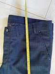 Calças elegantes azul-escuras aos quadrados. W38 L34