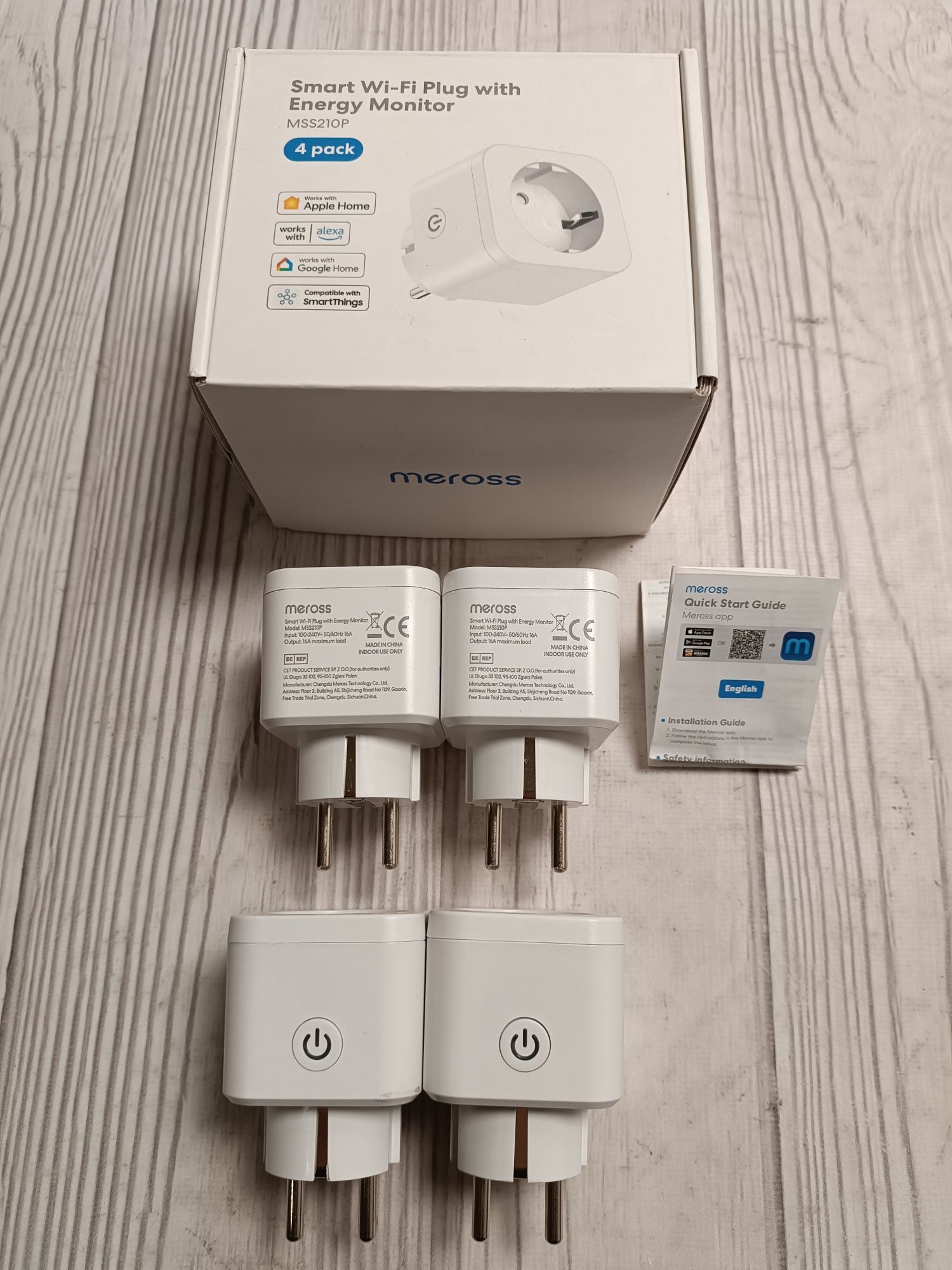 Розумна розетка Meross MSS210P (4-pack) HomeKit 16А