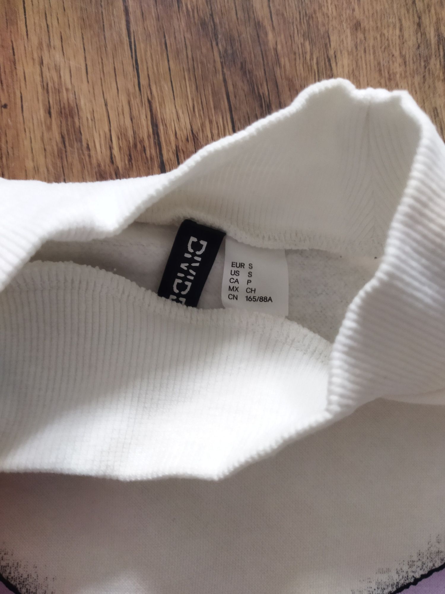 H&M bluza krótka S młodzieżowa biała karma