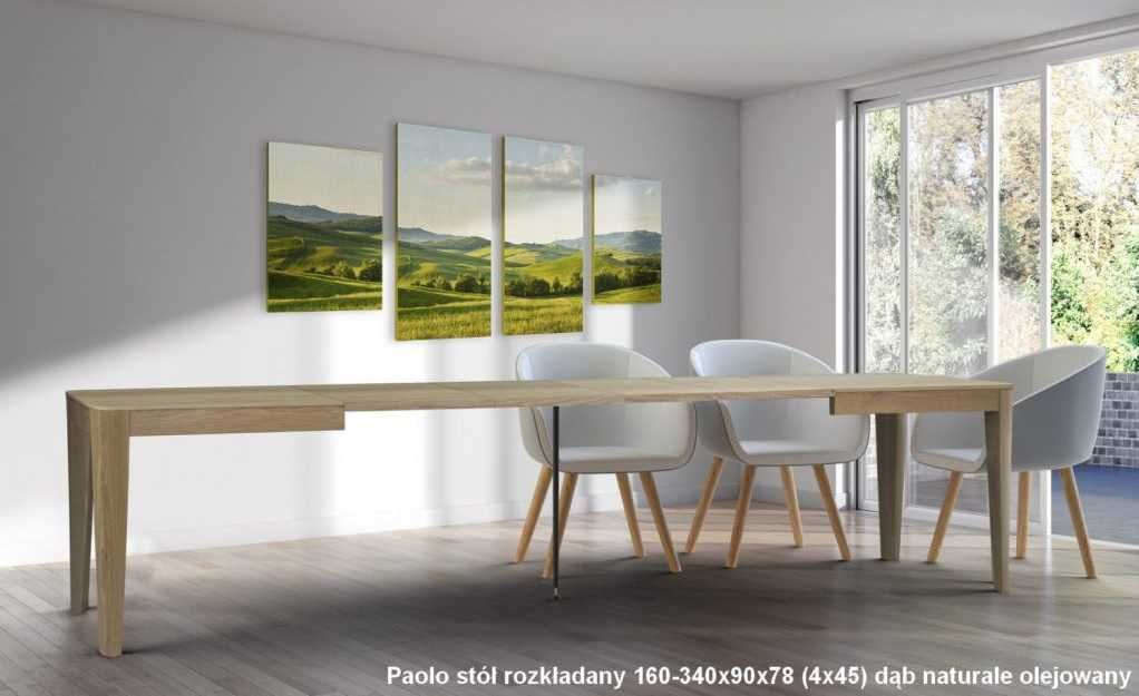 PAOLO Dąb Stół Blat obłogowany 160-340 x90x78 cm ORTUS MEBLE Promocja