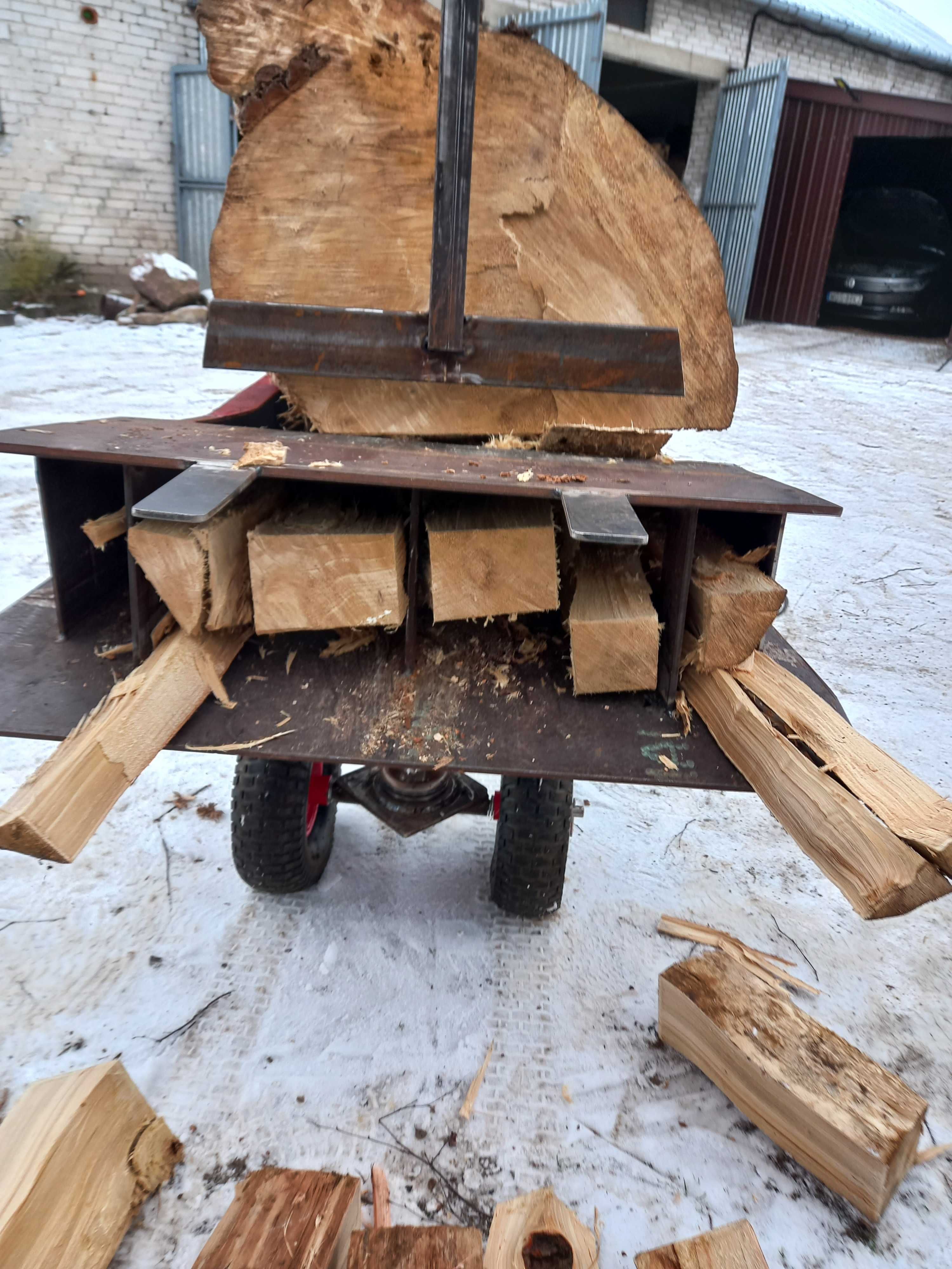 Łuparka do drewna, hydrauliczna pozioma, 20+ ton.