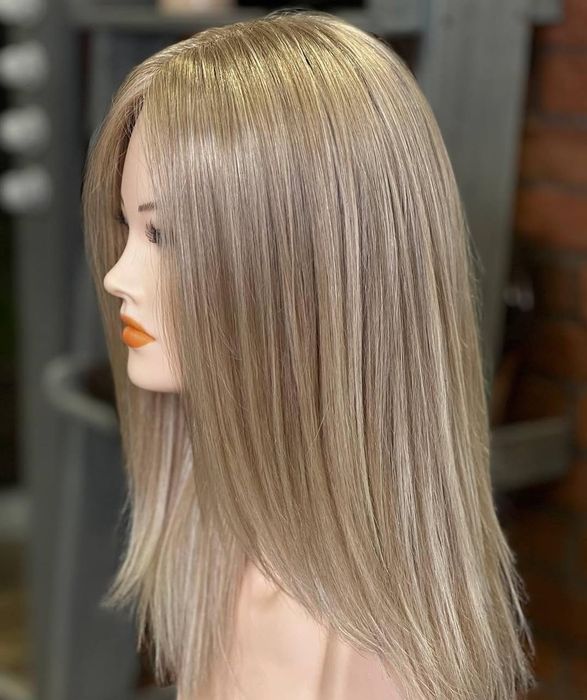 ‼️Натуральна перука блонд Парик натуральний після хіміотерапії