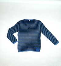 Szaro niebieski bawełniany sweter chłopięcy w paski S. Oliver r 164 L
