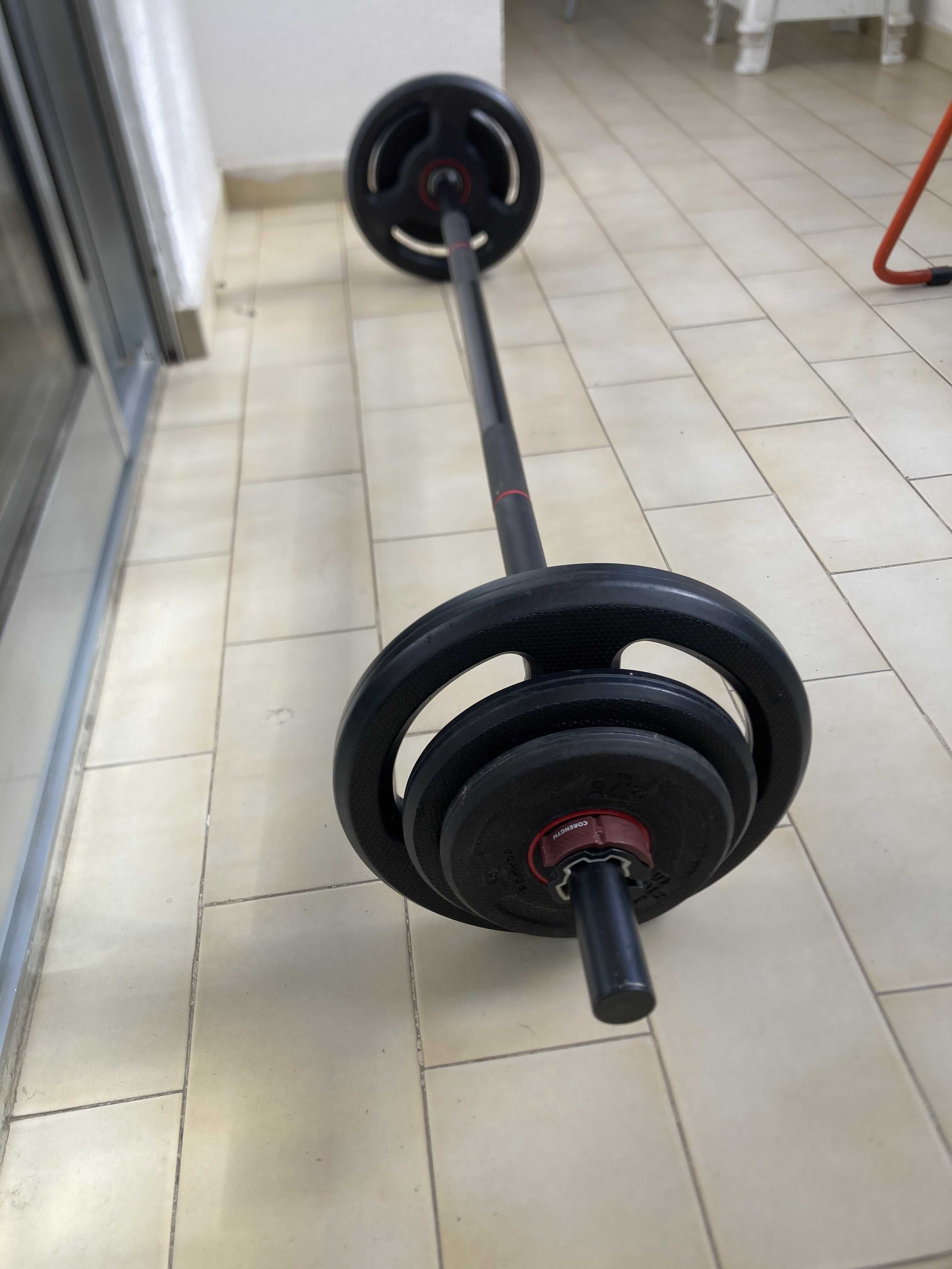 Conjunto de Barra e Peso de Musculação Pump 20 kg