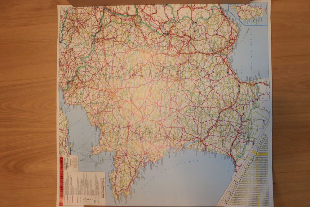 Mapa Francji ścienna - Grandes Routes de France. Skala 1:1.500.000