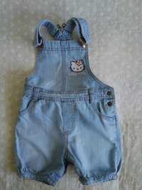 R86/92 Ogrodniczki H&M Hello Kitty jeansowe dziewczynka