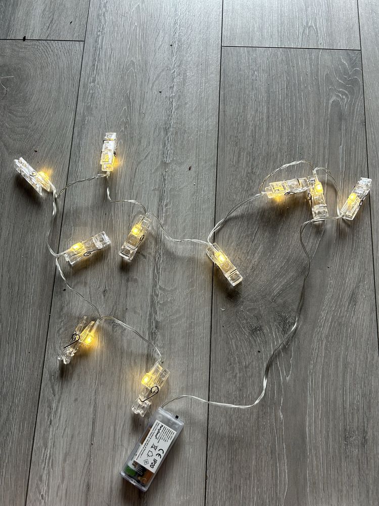 Lampki LED klamerki 10szt na zdjęcia