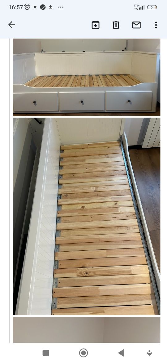 Łòżko Hemnes + pojemnik na pościel Hemnes + materac