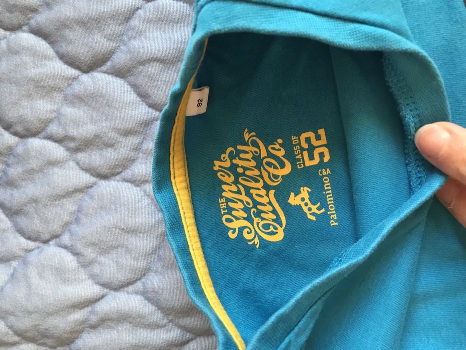 Bluzka z długim rękawem dla chłopca, bawełna, niebieska, rozmiar 86/92