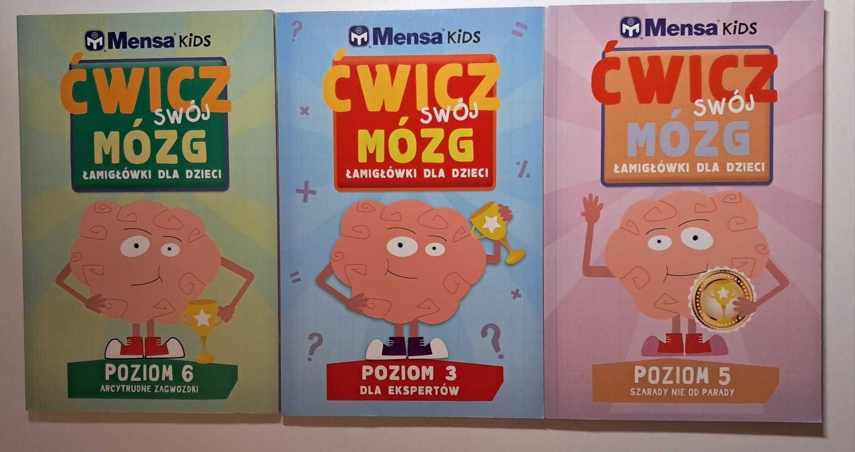 3 książki z serii "ćwicz swój mózg. Łamigłówki dla dzieci"