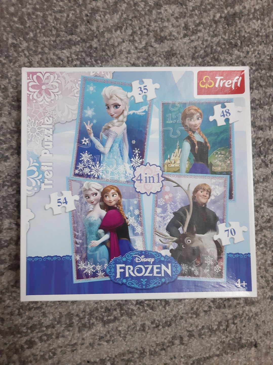 Frozen Kraina Lodu Elsa Anna Sven Kristoff Disney Trefl Puzzle 4 w 1