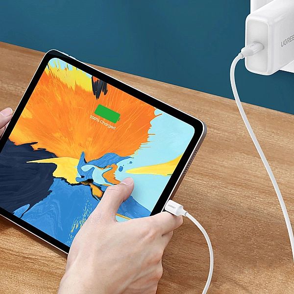 Kabel Ugreen US264, 60517 USB-C / USB-C PD QC AFC 0.5m - biały