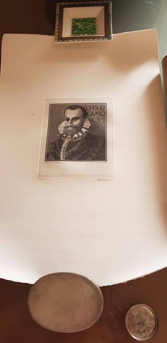 Gravura de Luís de Camões assinada e numerada pelo autor