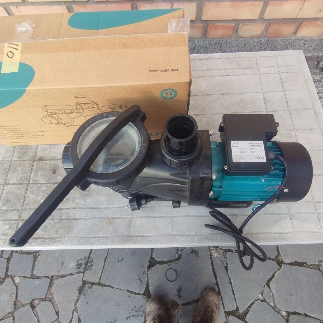 Насос для бассейну 1.6квт Hmax 17.5 m Qmax 450 л/хв LEO XKP 1604