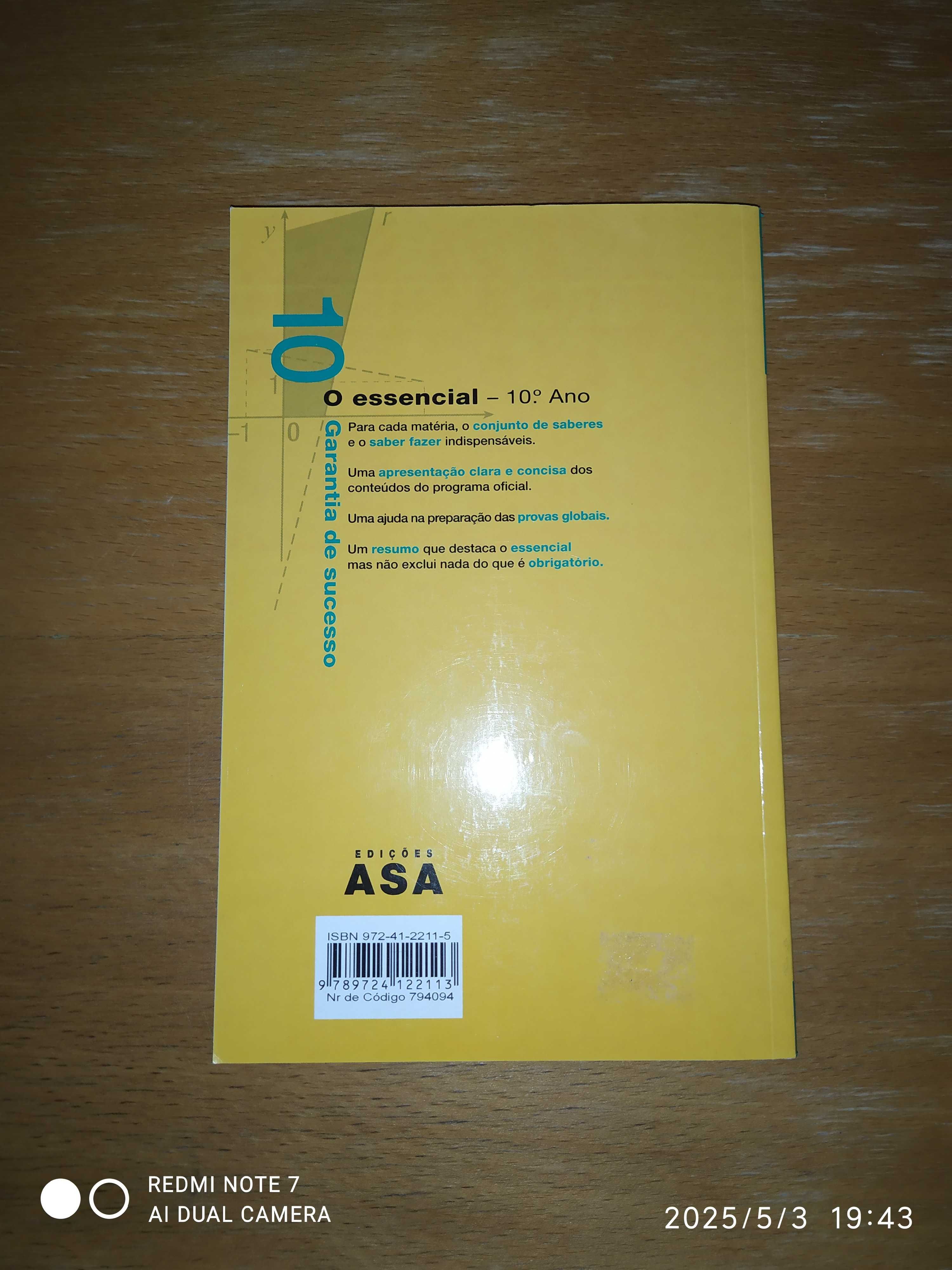 livro O Essencial Matemática 10º ano edições asa 2001 (escolar)