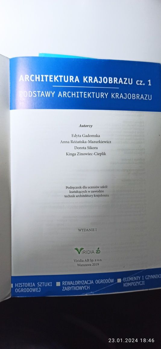 Książka Architektura Krajobrazu cz.1
