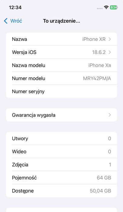iPhone XR 64 GB Czarny 85% – stan idealny – EarPods Lightning + kabel