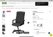Cadeira giratoria Millberget cor preto